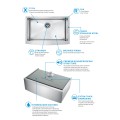 Aflemade Afron Syle Bowl anaghị agba nchara kichin sink