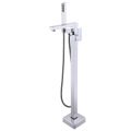 Brass Freestanding Bathtub Tap Chrome Floor Mount Bathtub Faucet With Hand Shower Manufactory