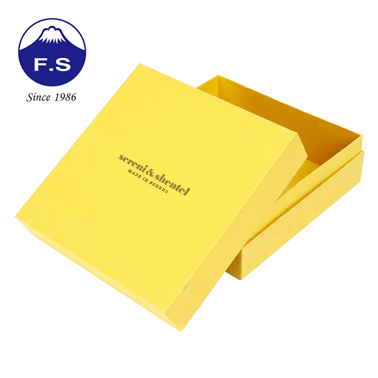 Customized Yellow Rigid Boxes With Lid Luxury