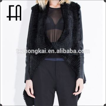 Factory direct wholesale lady's stripe muskrat coat with sheepleather sleeve