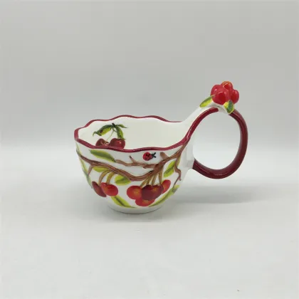 Floral Fruit Ceramic Cup