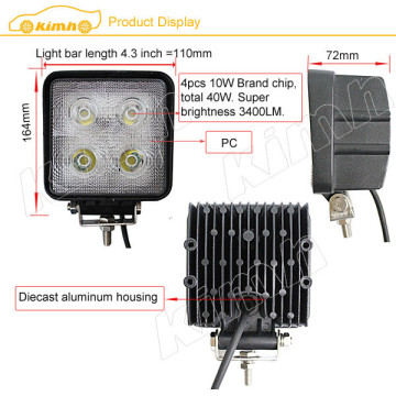 Excellent 4.3inch 40W 3400LM led offroad work light