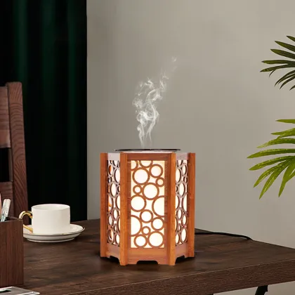 2800K Wood Switch Control Aroma Wax Warmer Lamp