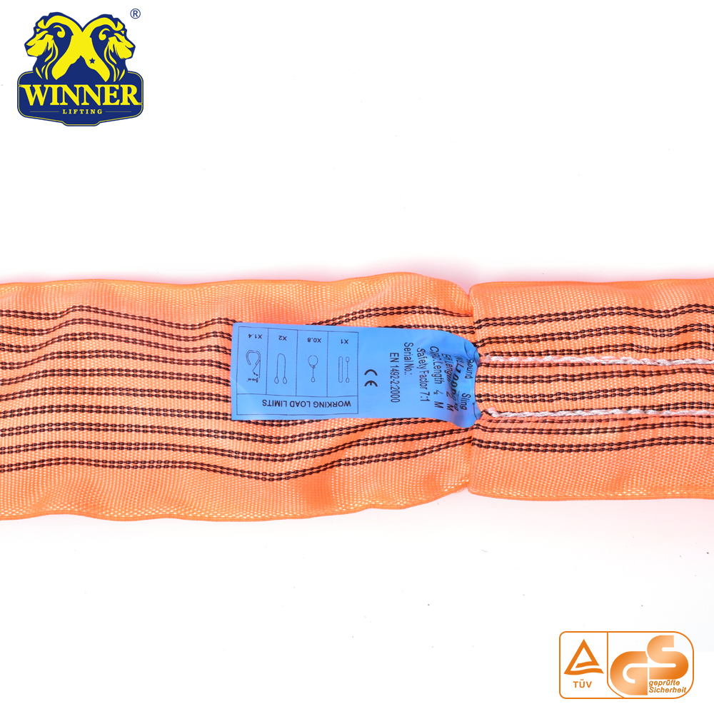 WLL 10Ton Polyester Heavy Duty Polyester Round Sling