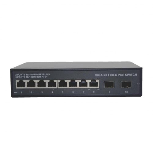 8 Ports 2 SFP Plug Play POE Switch