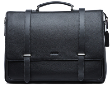 Best-Sale Classic Cowhide Leather Men Laptop PC Bag (114-09201-3)