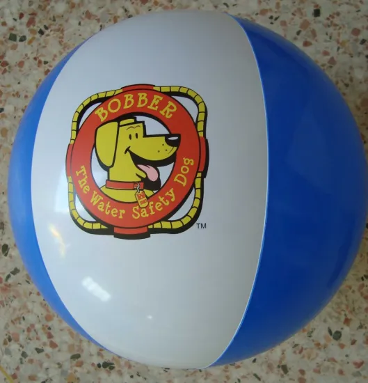 White and Blue PVC Inflatable Beach Ball with Customized LOGO