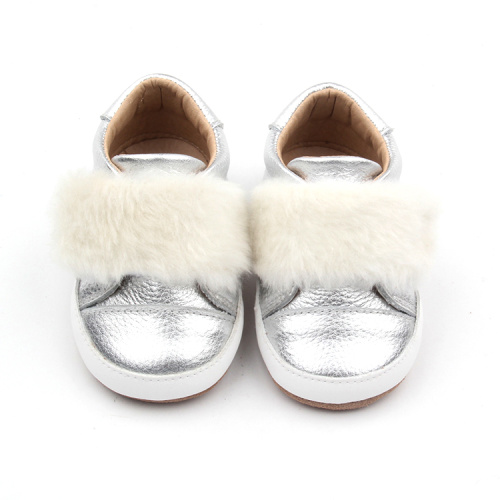 baby loafer shoes Baby Genuine Cow Leather Sliver Causal Shoes Manufactory
