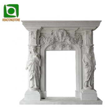 High Quality White Marble Main Gate Frame with Hand Carved Outdoor Decoration