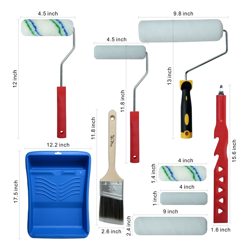 Brosse à rouleaux de peinture murale avec plateau de peinture