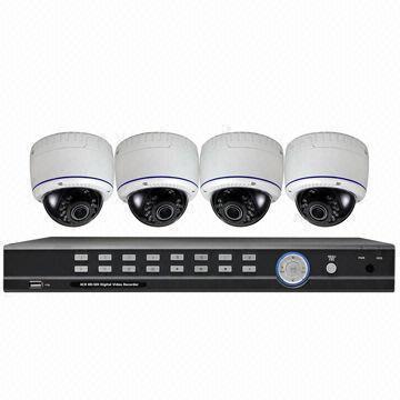 4-ch HD SDI kit with 1.5U 4-ch HD-SDI DVR and 4 outdoor metal vandal-proof domes, 8TB storage