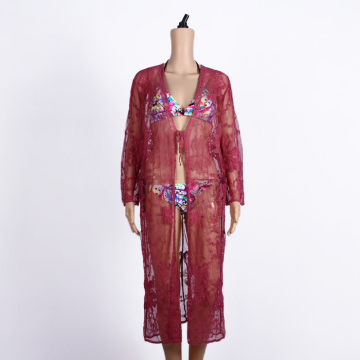 purple embroidered beach cover ups kaftans dress beachwear