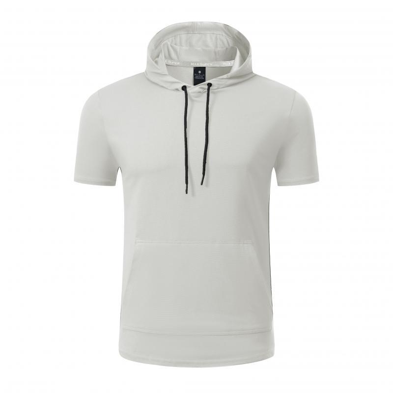 Mens Short Sleeve Quick Dry Gym Athletic Hoodie