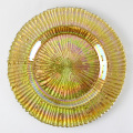 Flower Shaped Gold Glass Charger Plate Wedding Decorative