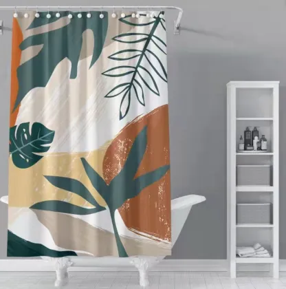 Wholesale Waterproof Polyester Bathroom Printed Shower Curtains