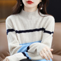 women's autumn winter full wool knitted pullover