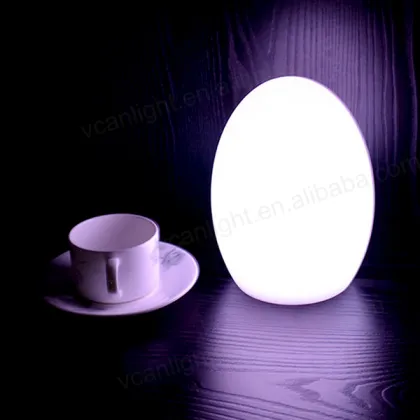 Colorful Desk Lamp: Remote Control Touch Egg Shape LED Night Light