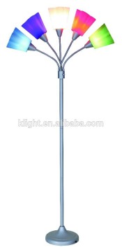 5 different color plastic shade floor lamp, with ETL cetificate