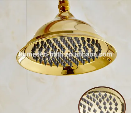 Brass gold bathing rainfall shower set