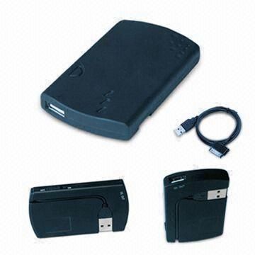 1200 Mah Black Portable Solar Powered Backup Ipad External  Li-ion Battery Pack Charger