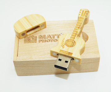 Promotional Gifts Violin Design USB Drive Custom Logo Wooden USB Flash Pen Drive