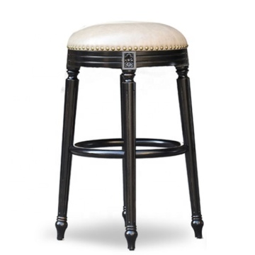 Contemporary Design Hotel Home Kitchen Wooden Leather Bar Stool