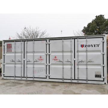 Outdoor chemical storage buildings of fireproof material