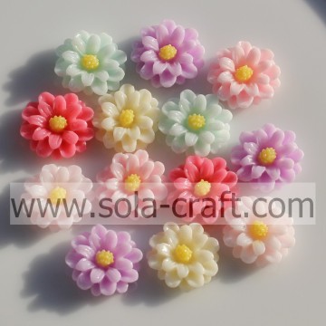 Lovely 14MM Resin Solid Color Flower Beads