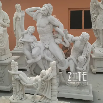 Ancient Life Size Stone Greek Sculpture Marble Greek Laocoon And His Sons Statue
