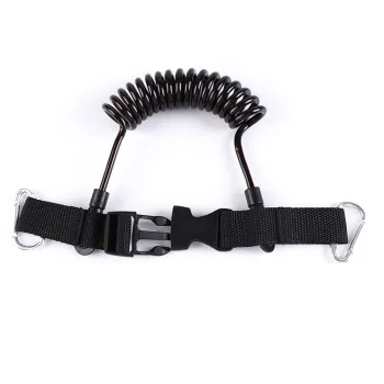 Extendable Safety Release Spring Diving Coiled Lanyard with Strap Clips Buckle