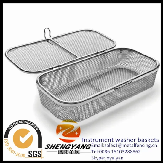 Wholesale laboratory lockable storage baskets stainless steel mesh sterile baskets medical instruments washer baskets