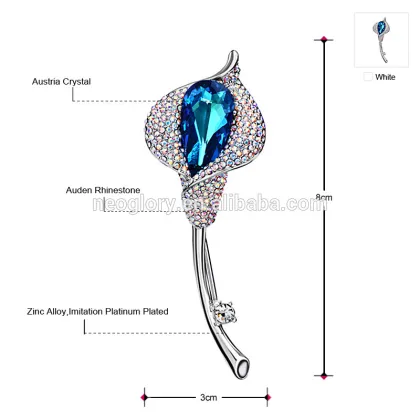 Neoglory Crystal Main Stone Colorful Fabulous Rhinestones Brooch Made With Swarovski Elements