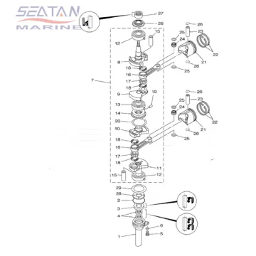 CRANKSHAFT FOR SEATAN YAMAHA OUTBOARD MOTOR 2-STROKE 15HP