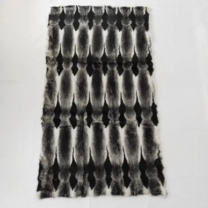 custom dyed dark grey tanned rabbit skins real rabbit fur plate