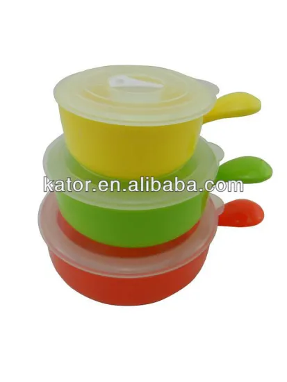 3PCS Microwave Safe Bowls With Handle