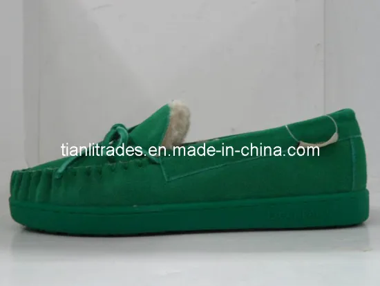 Green Real Suede Lady Shoes Women Shoes (TB20)