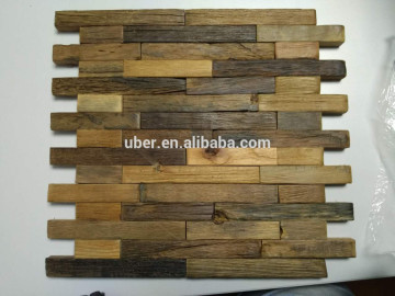 Interior usage reclaimed boat wood 3D wall panels, FSC/CE certificate