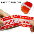 Preprint personalizzato Fragile Avviso di maneggevolezza delle etichette adesive