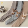 Meia-calça de coelho fofa com veludo grosso