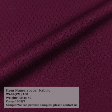 Knitted Breathable Fast Drying 140GSM Polyester Football Bird Eye Mesh Fabric