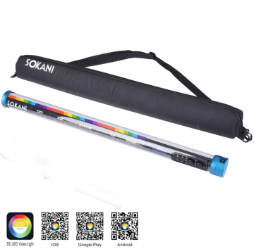 Smart SOKANI X25 RGB Handheld Tube Light: Adjustable Color Temperature & Mobile App Control for Professional Video Lighting