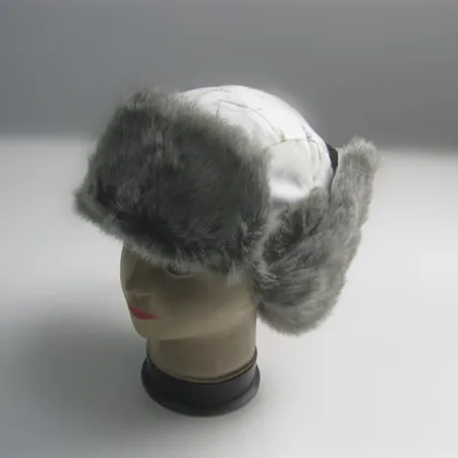White Camouflage Print Trapper Hat