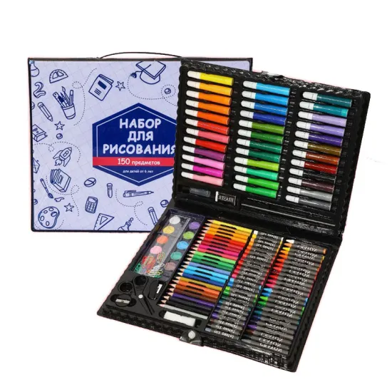 Russia 150PCS Super Case Kits: Coloring Crayons and Color Pencils for Kids and Artists