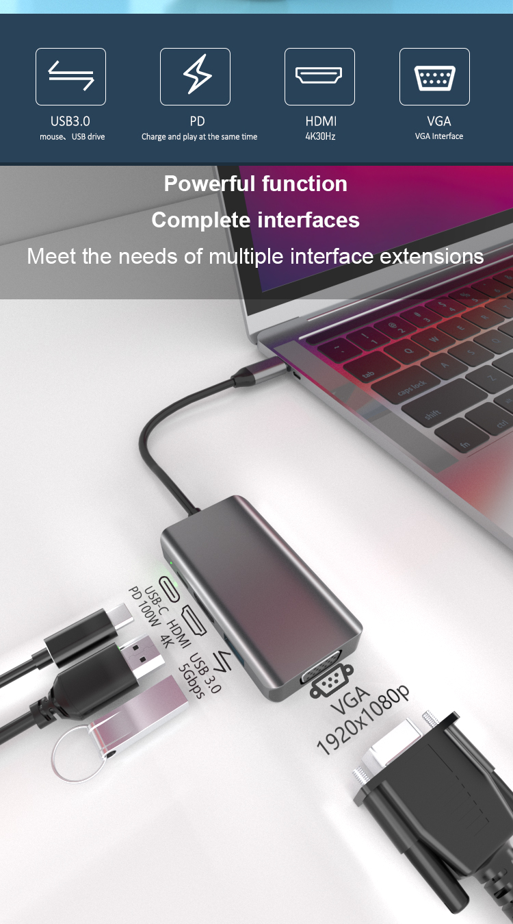 4 in 1 Type-C docking station