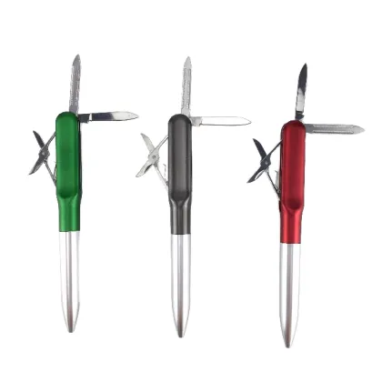 Promotional Multi-Functional Swiss Army Knife Scissor Pen Novelty Ballpoint Pens for Logo Use for Gifts