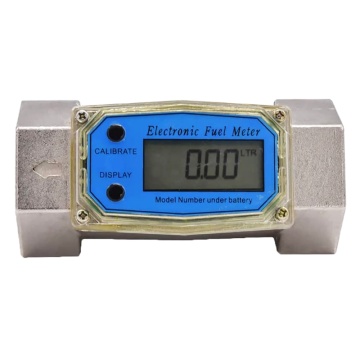 OOTDTY Electronic Digital Flowmeter Liquid Water Turbine Flow Meter Fuel Oil Flowmeter 1.5 Inches 10-100gpm 38-380L/Min