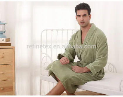 100% Cotton Velour Bathrobe, Soft Velour Bathrobe