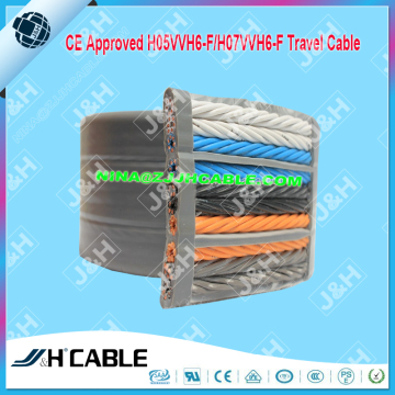CE Standard 300/500V H05VVH6-F/H07VVH6-F 24 Cores Flat Traveling Cable For Elevator