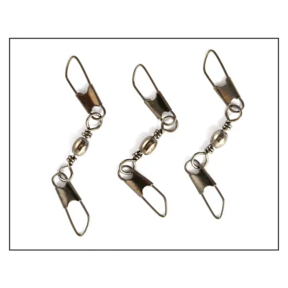 Double Safety Snap Barrel Swivel Fishing Connector Accessories