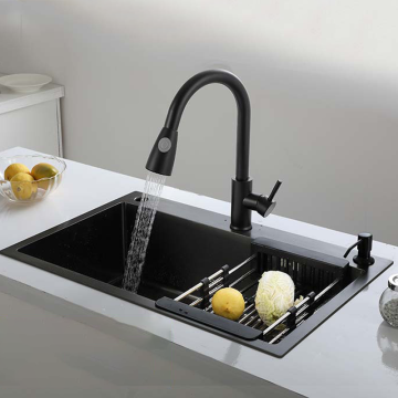 Latest Black Stainless Steel Luxury Nano Stepped Deep Under Mount Kitchen Sink